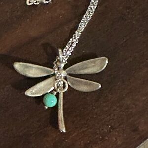 James Avery Silver Dragonfly Necklace with Turquoise Accent (retired)